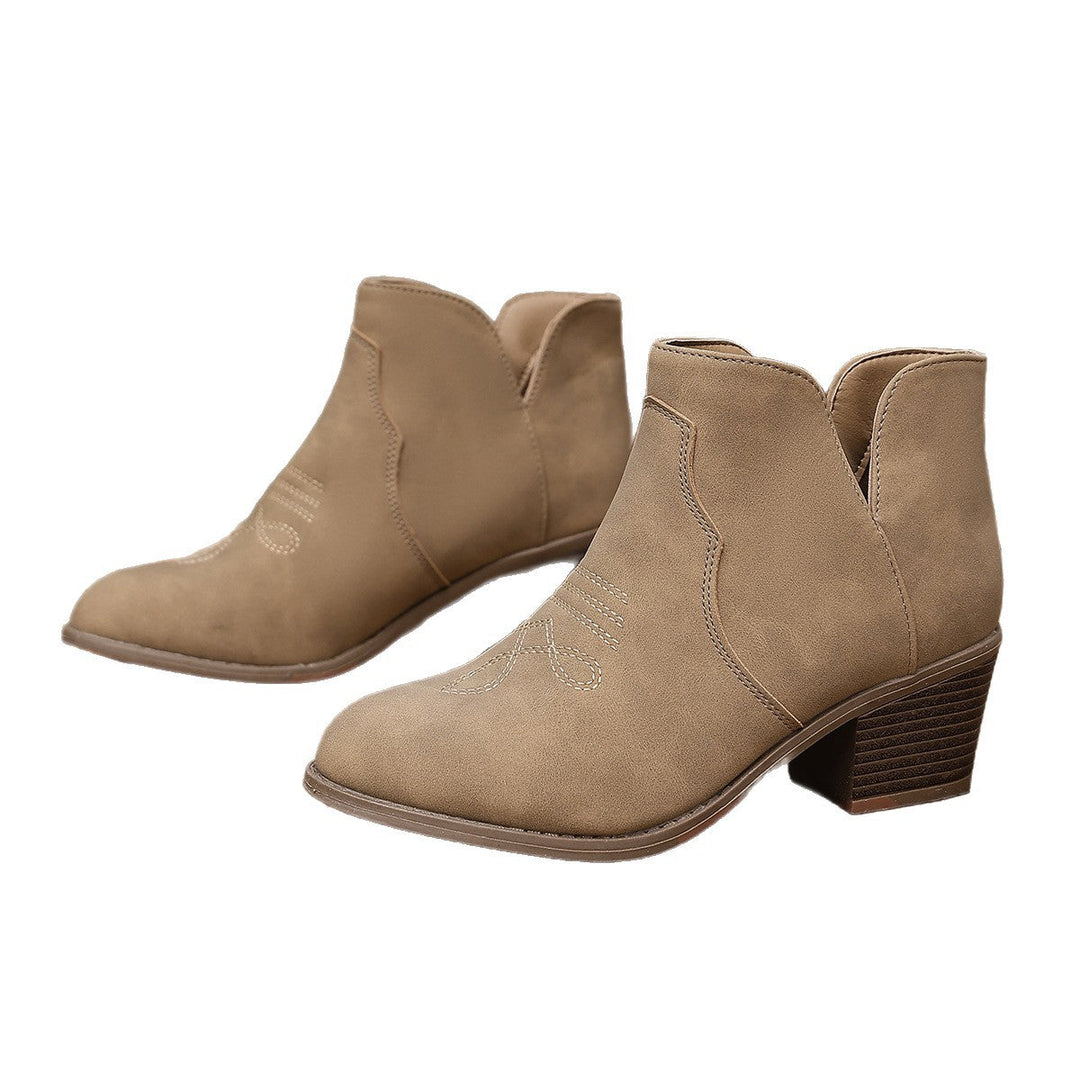 Women's ankle boots with block heels and a comfortable fit
