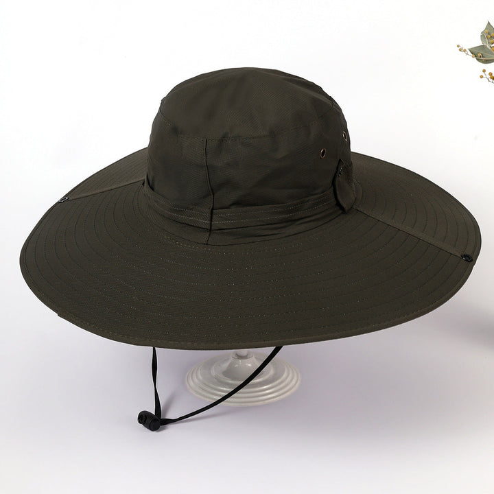 Damen Sonnenhut mit breiter Krempe und verstellbarem Kinnband