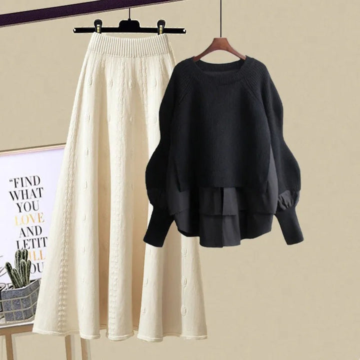 XENIA - Relaxed sweatshirt and skirt