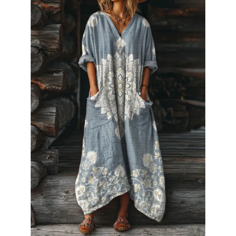 Evelyn | Retro Style Long Sleeve Casual Dress