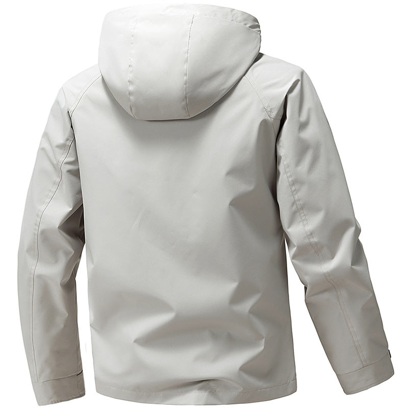 Men's long-sleeve hooded jacket with pockets