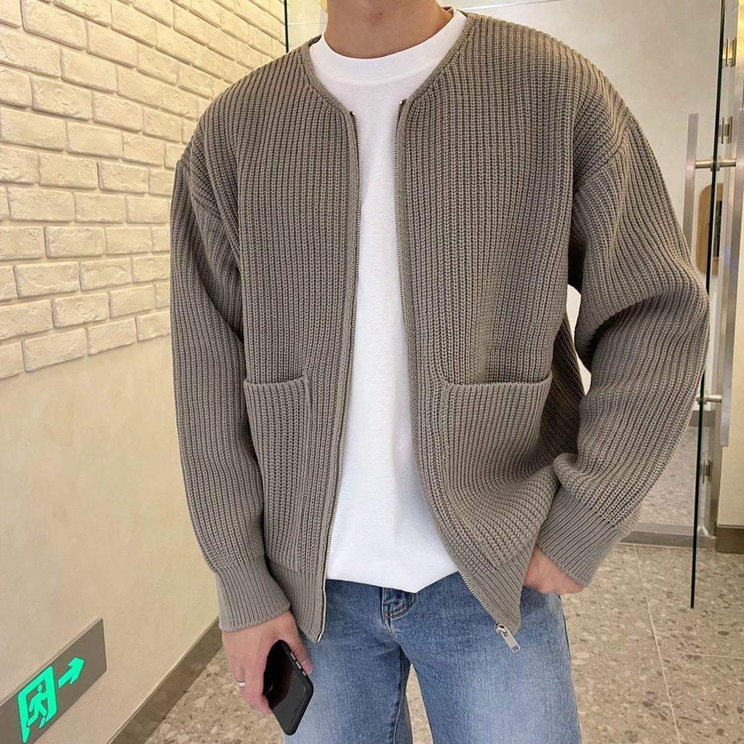 Seth - Fine-knit men's zip sweater