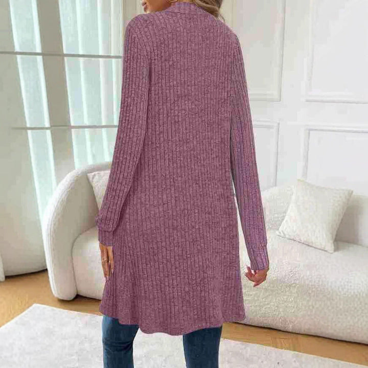 Women's Longline Long-Sleeve Cardigan with Pockets
