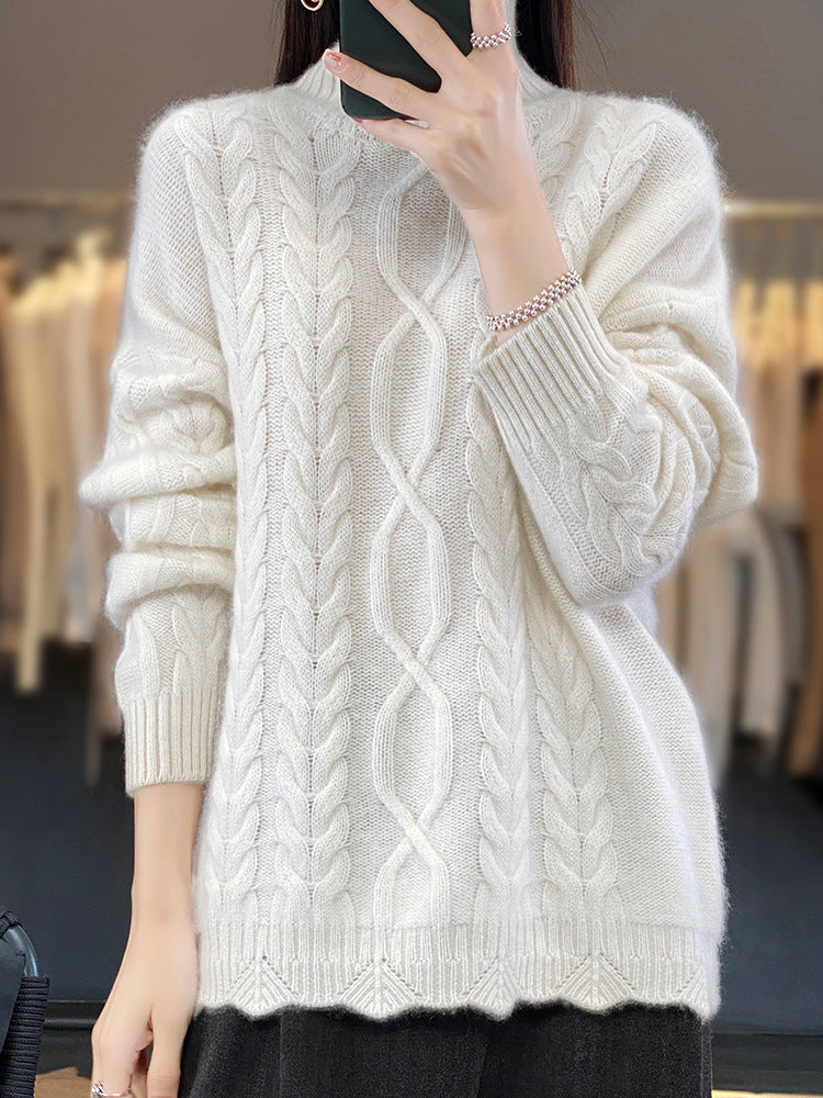 Women's oversized crew-neck pullover