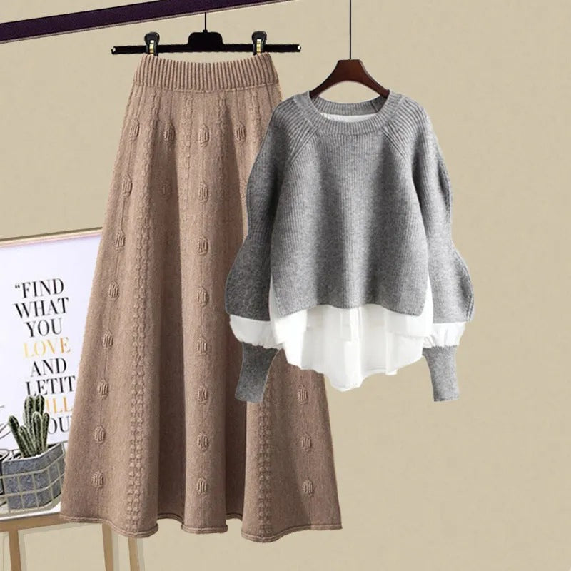 XENIA - Relaxed sweatshirt and skirt