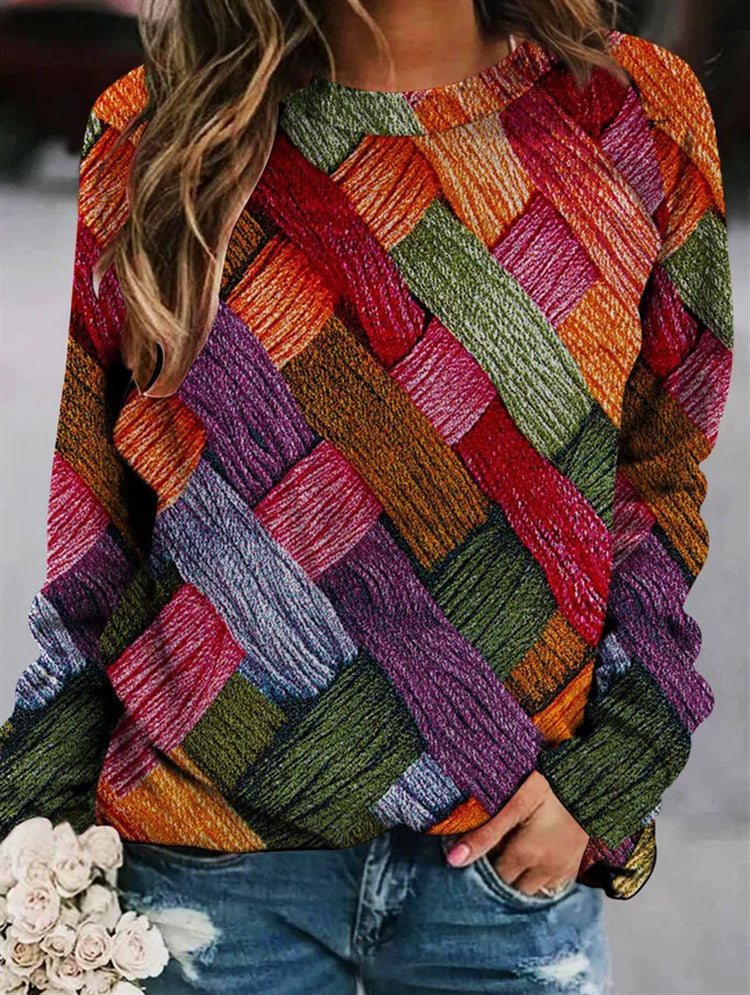 Women's sweater with crew neck and long sleeves
