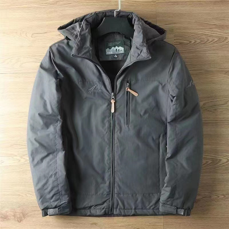 Men’s water-repellent all-weather trekking jacket with hood