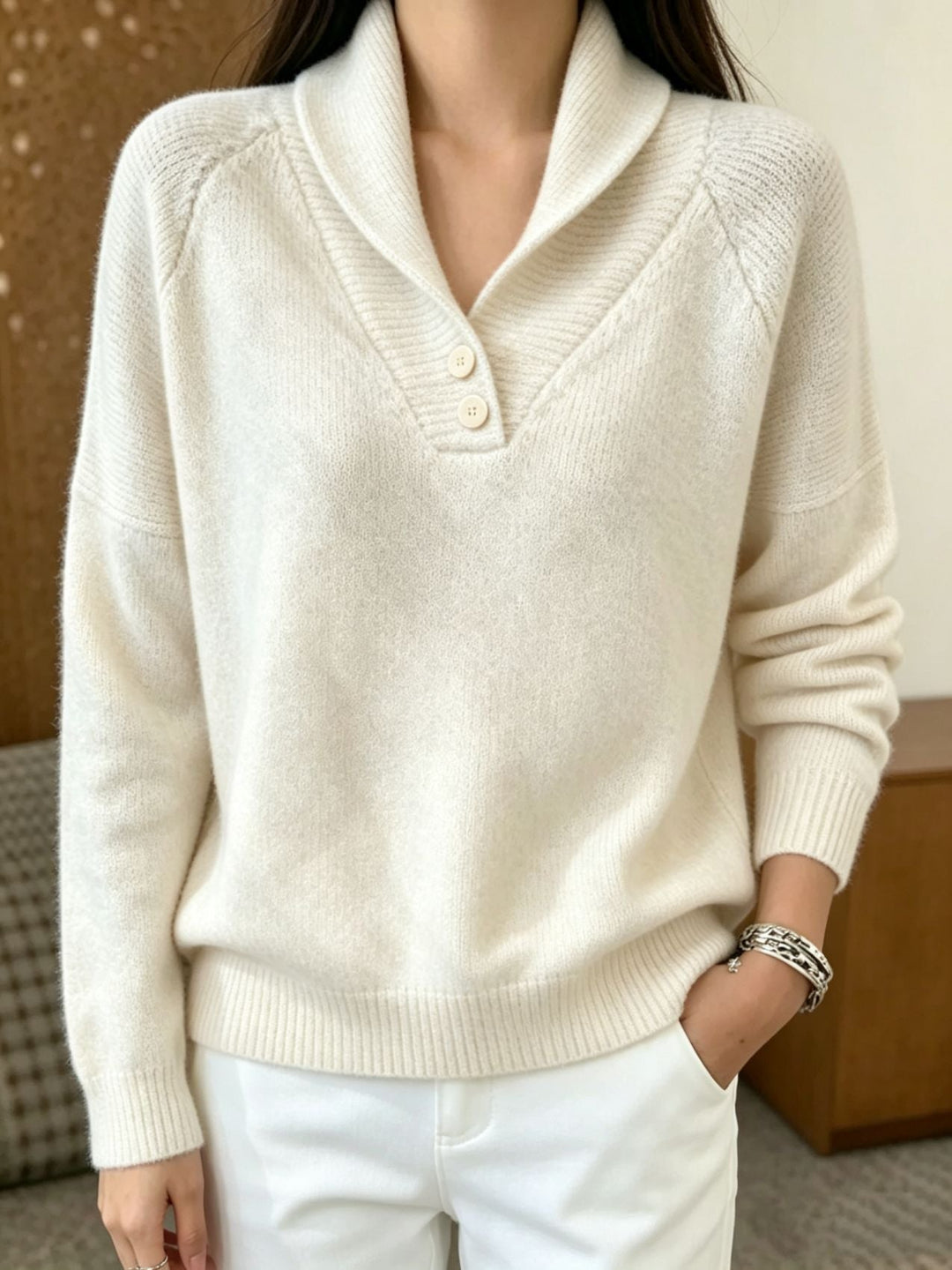 Martha | Women's Long-Sleeve Sweater with Buttons