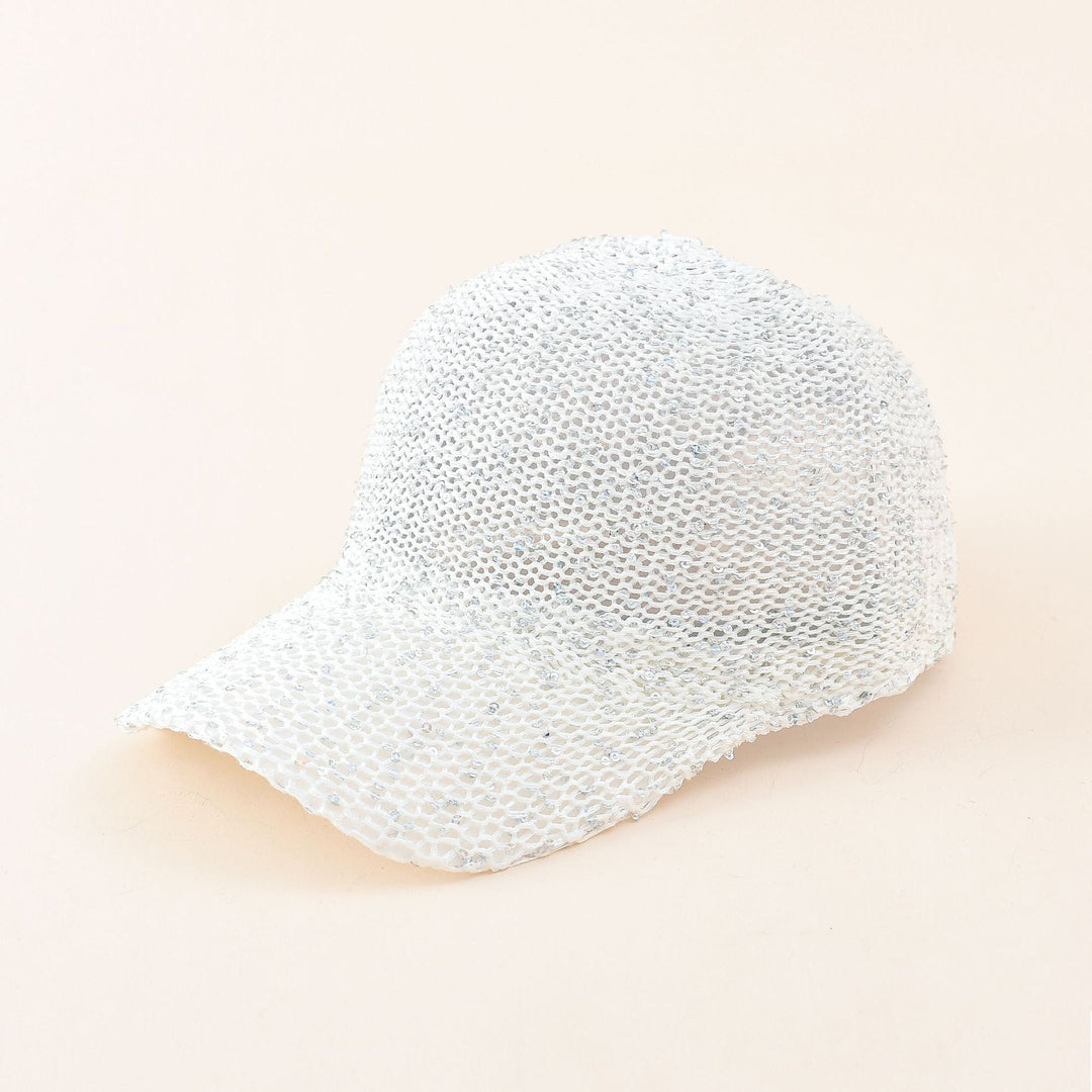 Damen Baseballmütze mit Netzstruktur und Pailletten