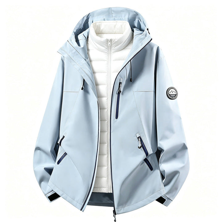 Women’s versatile softshell outdoor jacket with a removable inner jacket