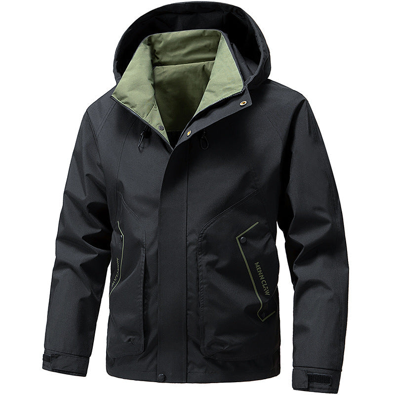 Men's long-sleeve hooded jacket with pockets