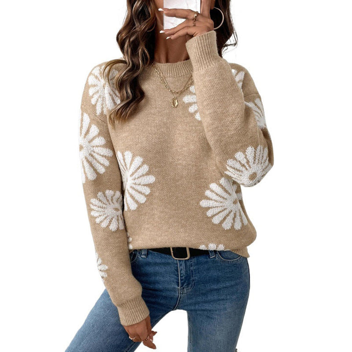 Sophie | Women's Long-Sleeve Crew-Neck Floral Sweater