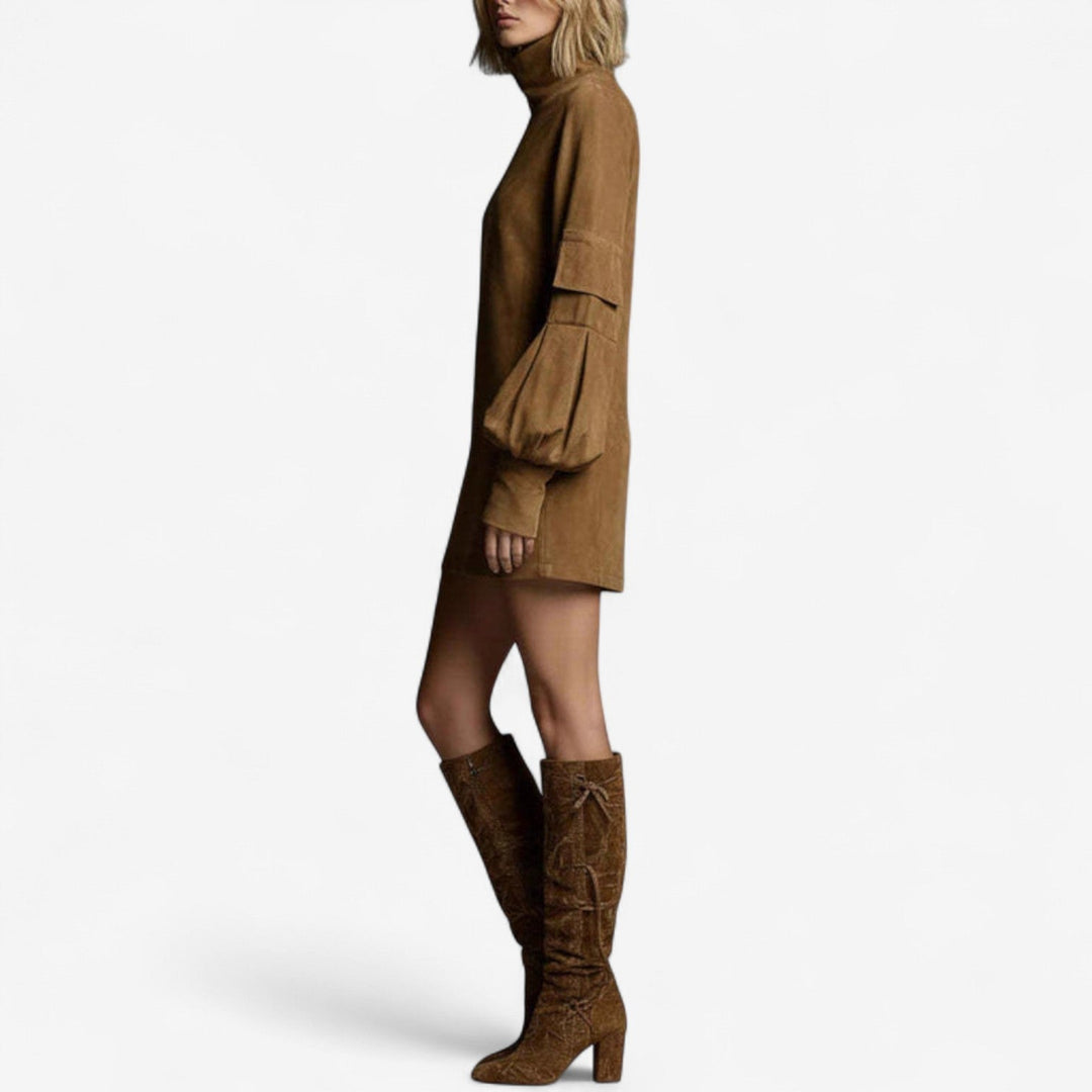 Tania™ Mini Dress with Stand-Up Collar