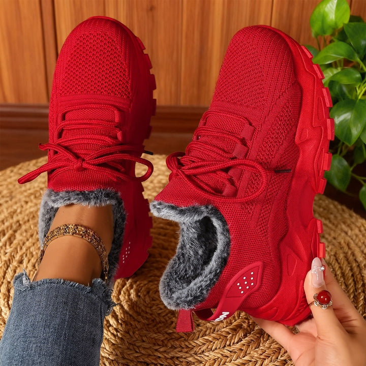 Alina™ - Casual, Lightweight Lace-Up Fleece Sneakers