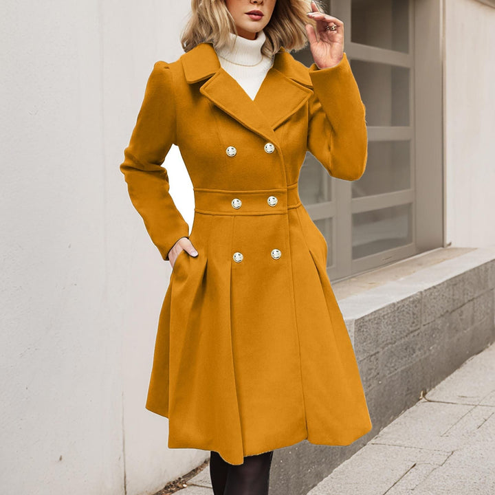 Women’s longline long-sleeve coat with pockets