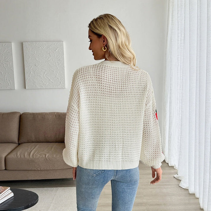 Women's cropped V-neck cardigan with buttons