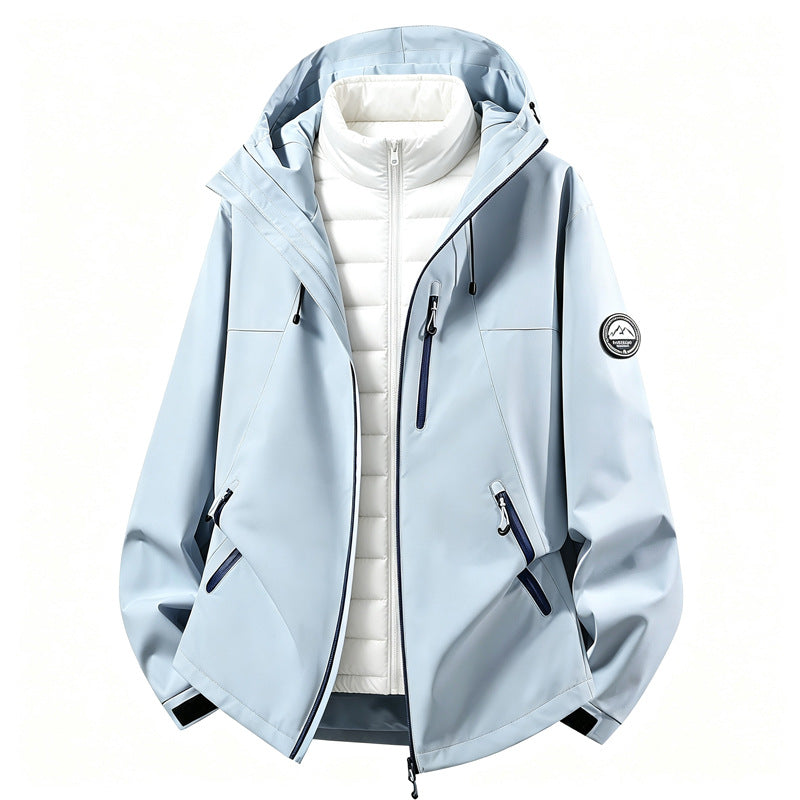 Women’s versatile softshell outdoor jacket with a removable inner jacket