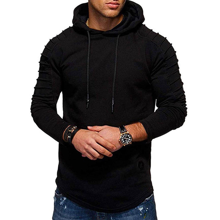 Men's longline hoodie with drawstring and long sleeves