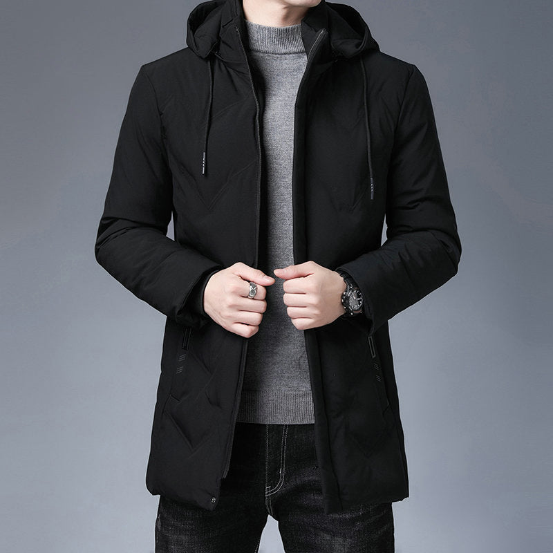 Men's long-sleeve hooded jacket with pockets