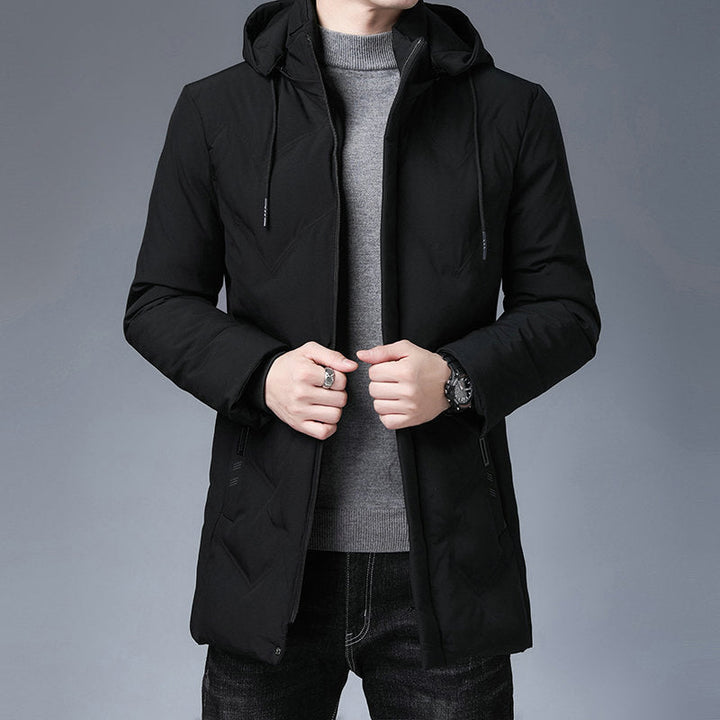 Men's long-sleeve hooded jacket with pockets