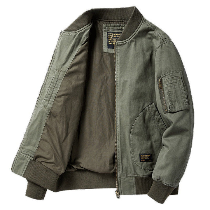 Men's long-sleeve bomber jacket with pockets