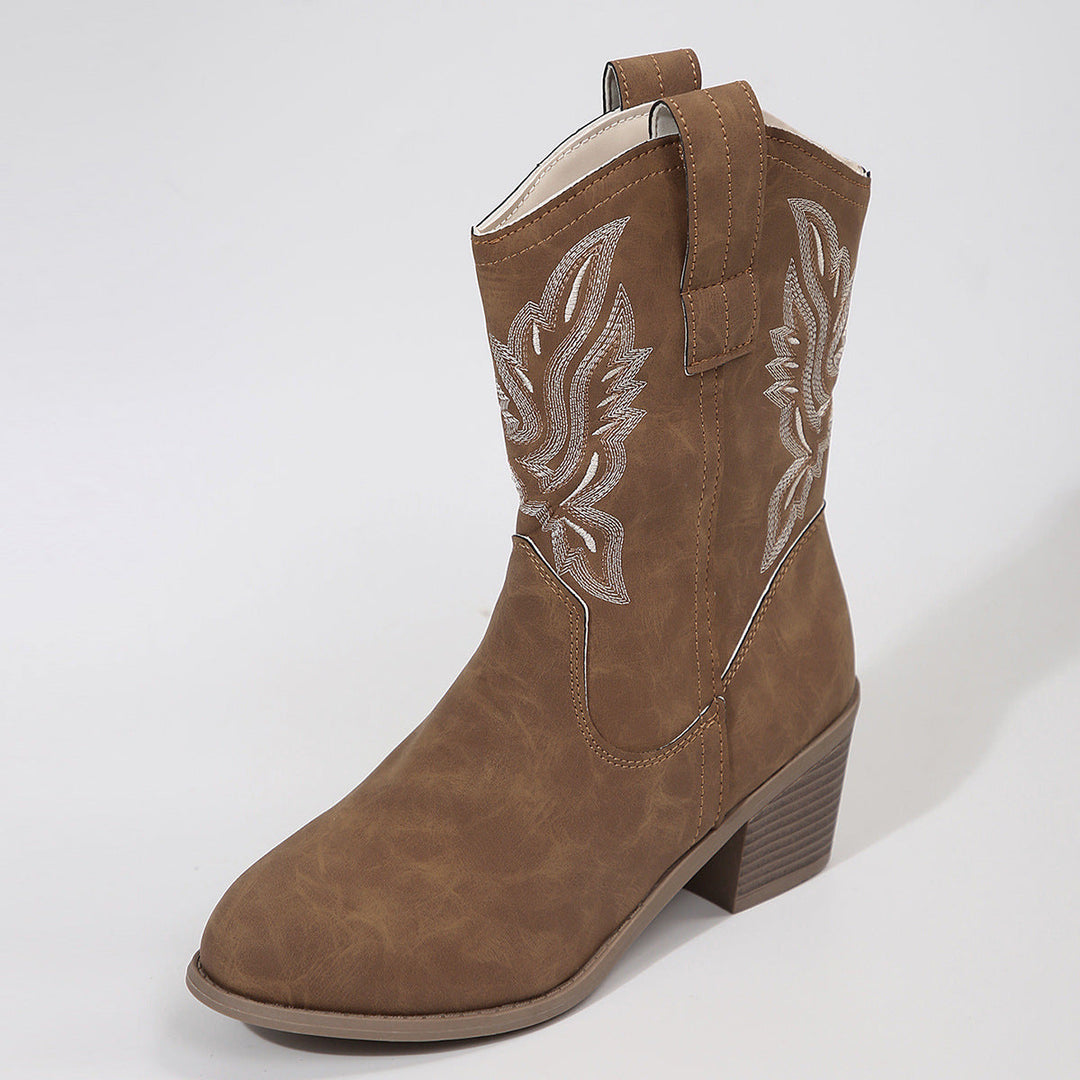 Women's Western ankle boots with block heels