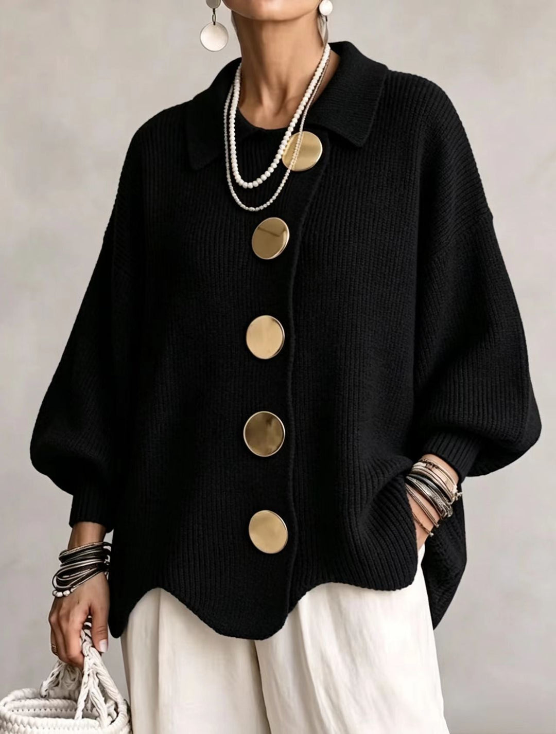 Women's long-sleeve button-up cardigan
