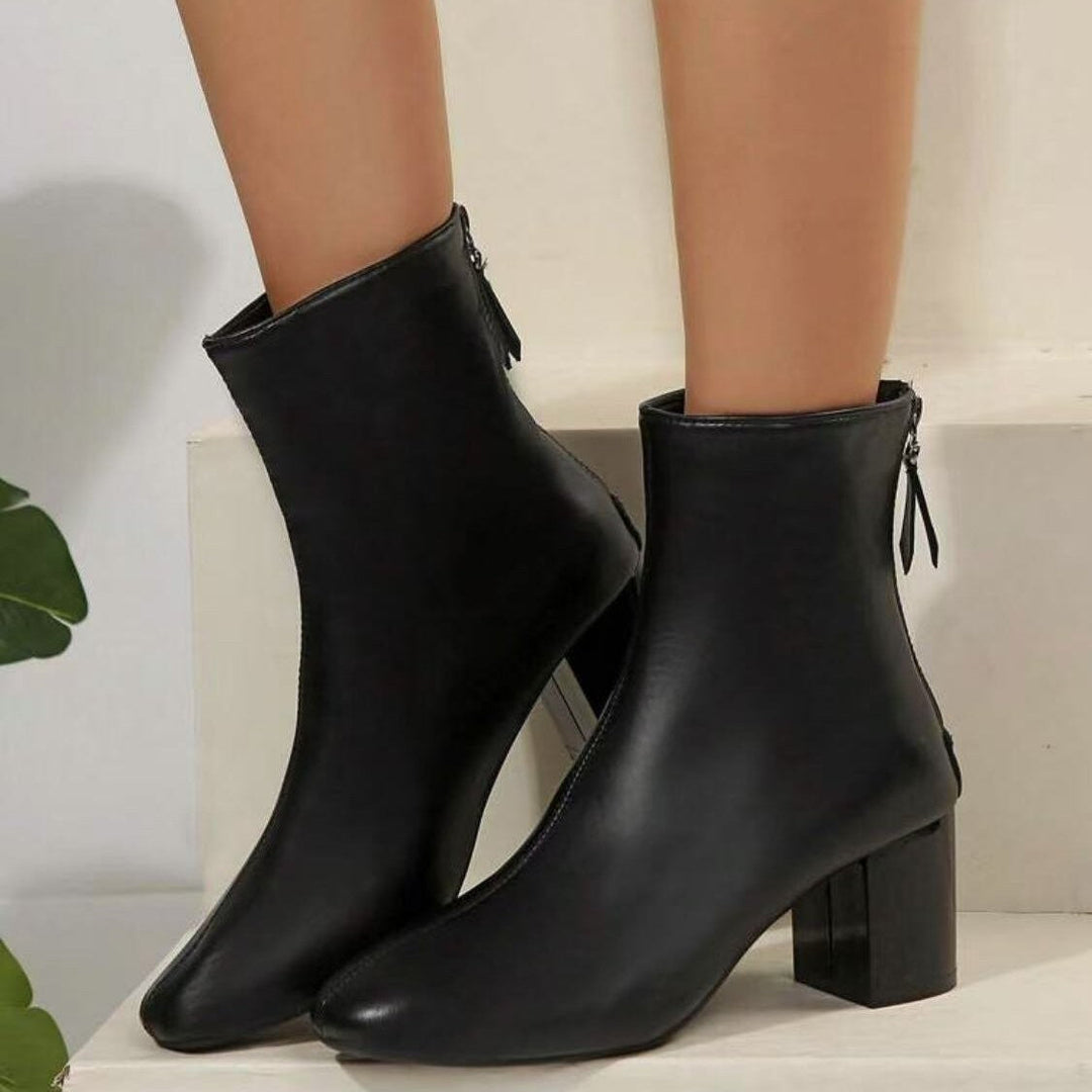Women’s ankle boots with a zipper and moderate block heel