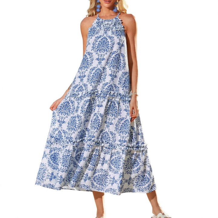 FELICITY™ - Stylish Bohemian Halter Maxi Dress with Tiered Design
