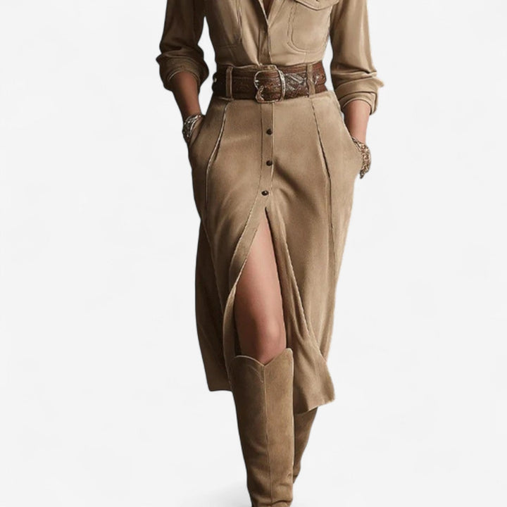 Cathy™ Belted Shirt Dress