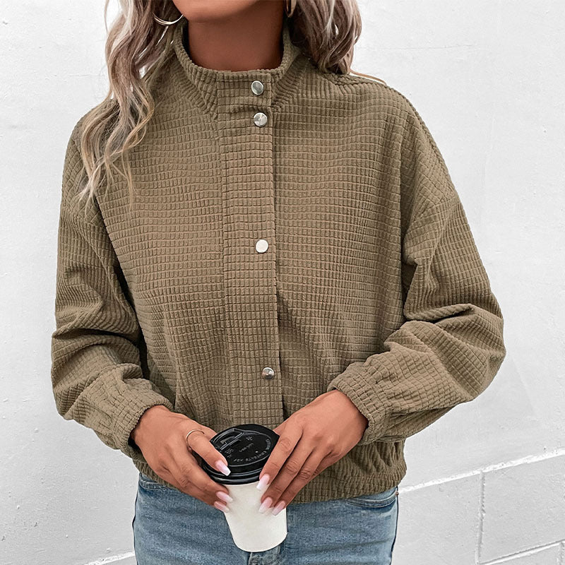 Women’s cropped long-sleeve jacket with pockets