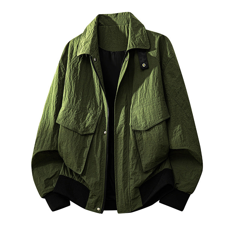 Men’s field bomber jacket with flap pockets and ribbed cuffs