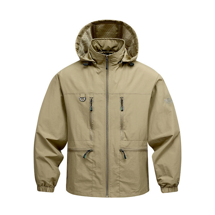 Men's Long-Sleeve Hooded Jacket with Pockets