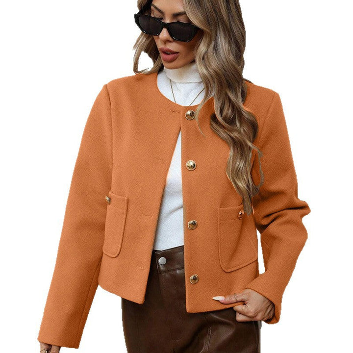 Women's jacket with gold buttons and side pockets