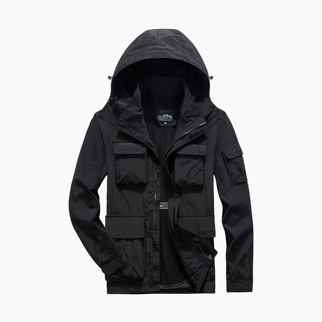 Men’s utility field jacket with flap and zippered pockets