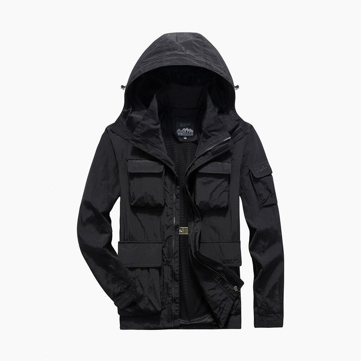 Men’s utility field jacket with flap and zippered pockets