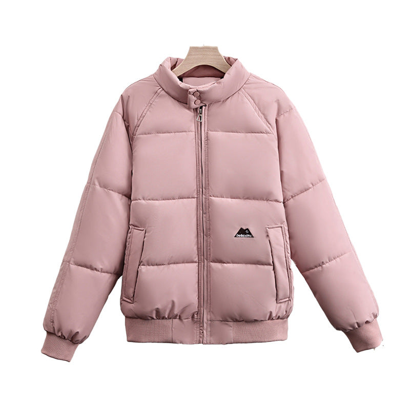 Women's Short Quilted Blouson Jacket with a High Stand-Up Collar