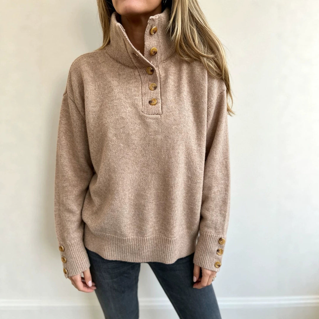 Maja | Women's Long-Sleeve Pullover with Buttons
