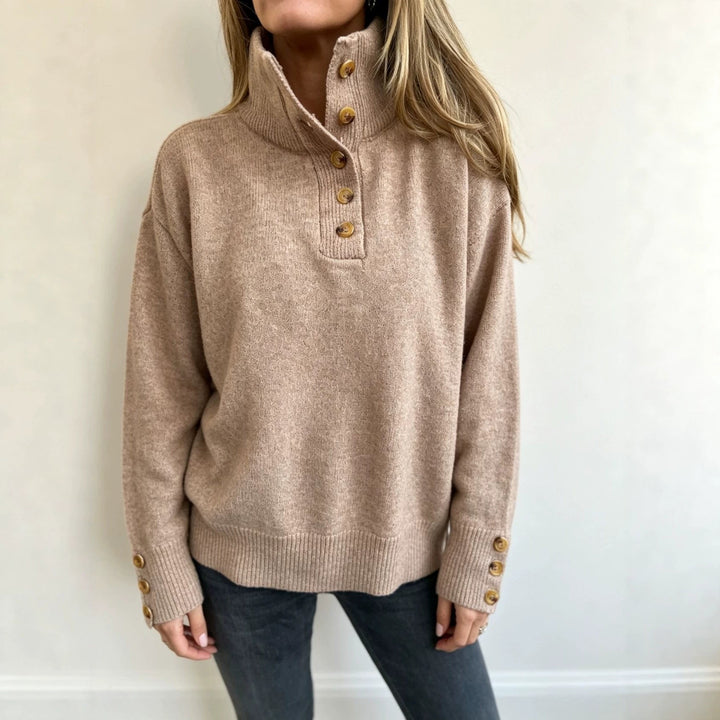 Maja | Women's Long-Sleeve Pullover with Buttons