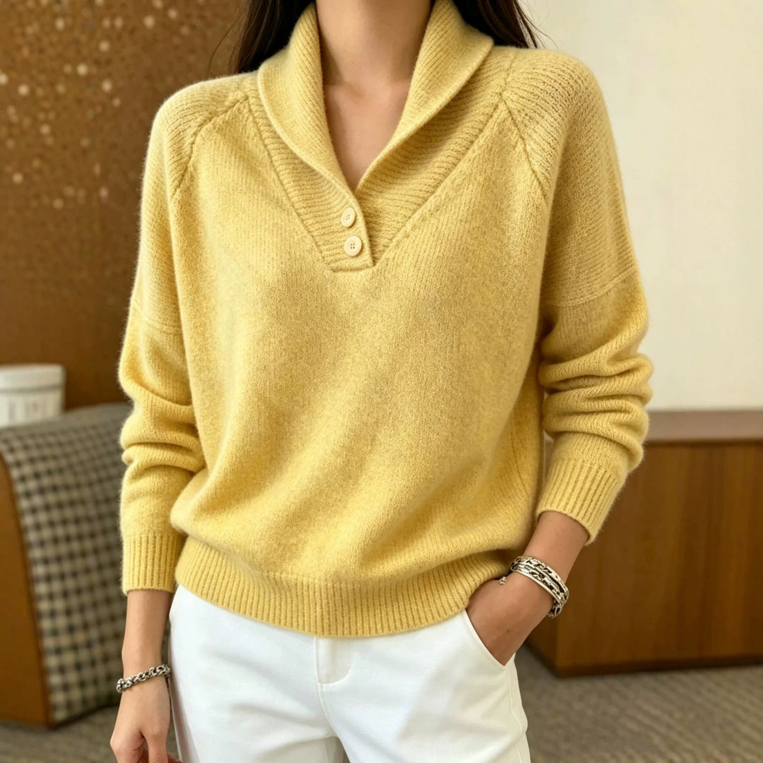 Martha | Women's Long-Sleeve Sweater with Buttons