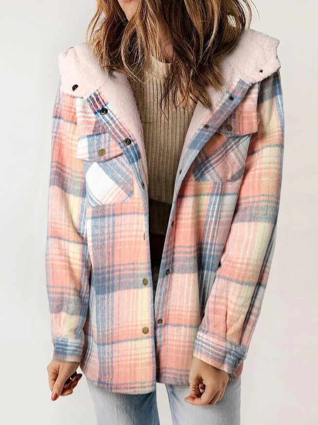 AMELIA™ - Women's Hooded Plaid Flannel Jacket for Autumn and Winter