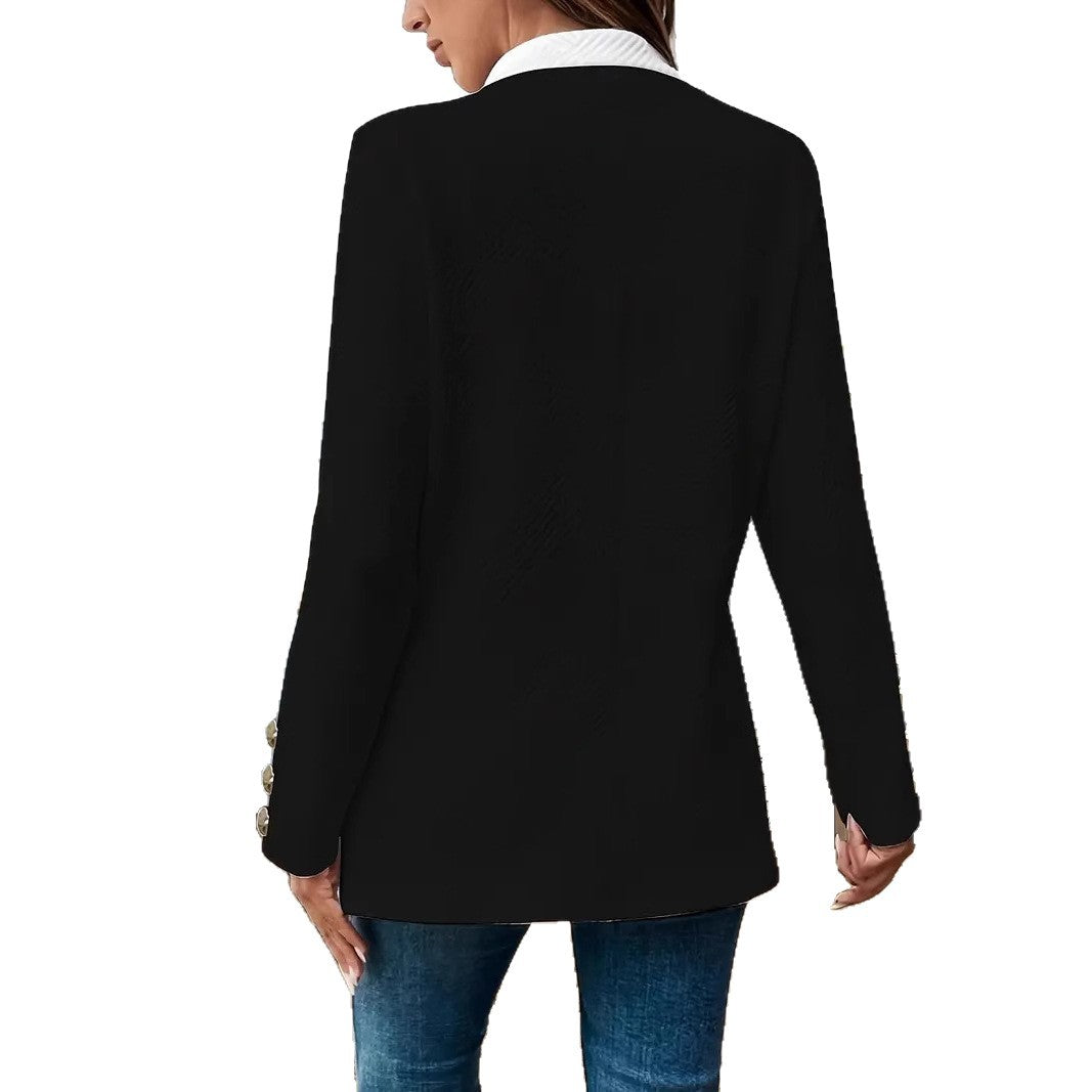 Women's blazer jacket with a tailored fit and contrasting collar