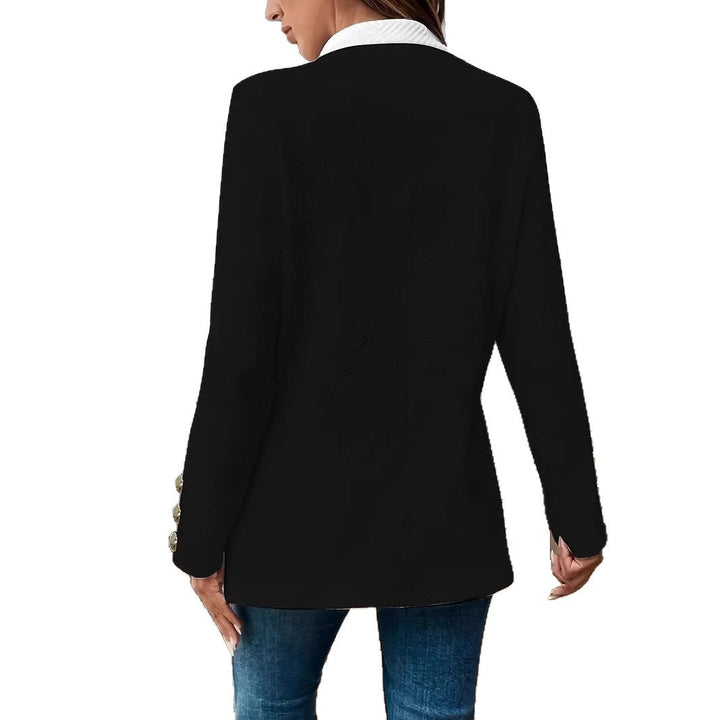 Women's blazer jacket with a tailored fit and contrasting collar