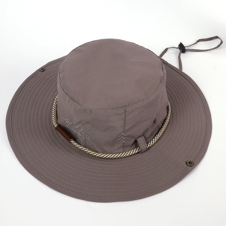 Damen Sonnenhut mit breiter Krempe und Nackenband