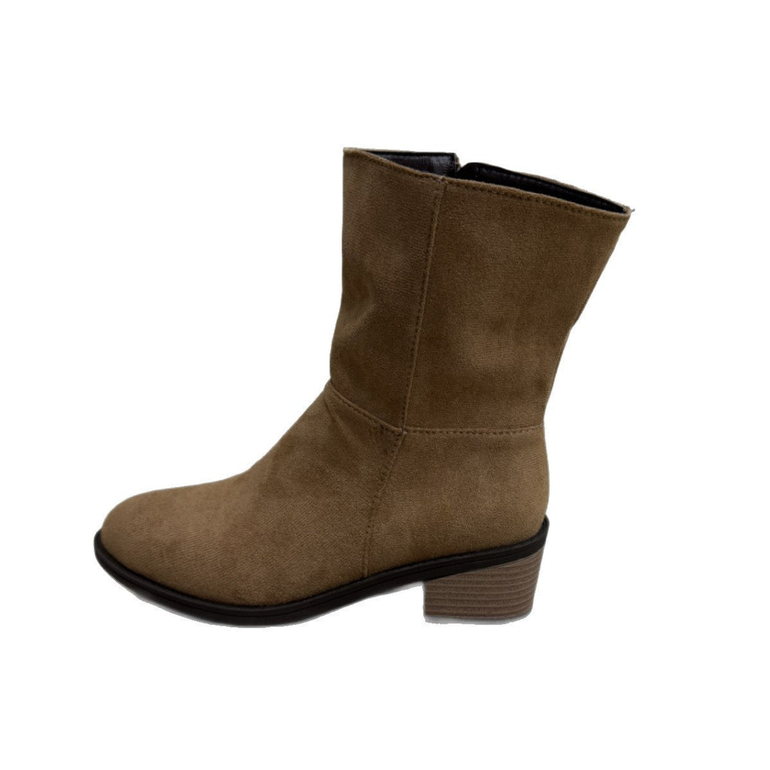 Women's ankle boots with block heels and zippers