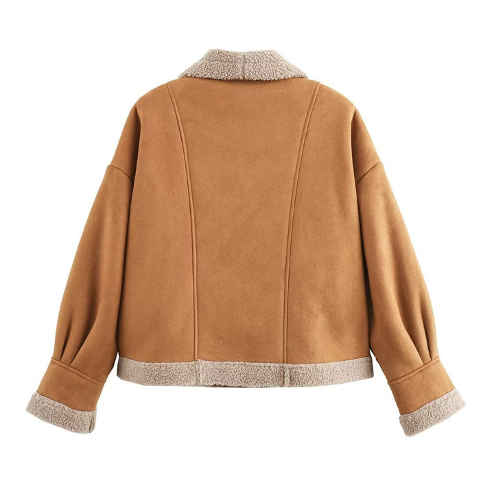 Women’s cropped jacket with buttons and pockets