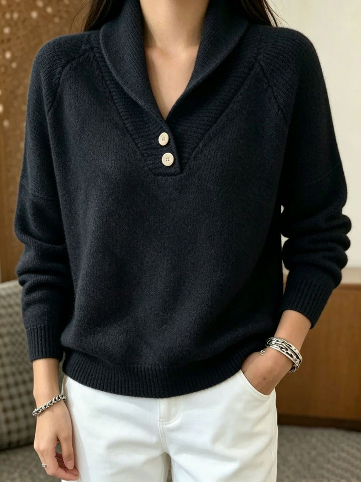 Martha | Women's Long-Sleeve Sweater with Buttons