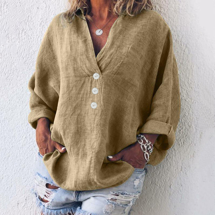 Lucia - Stylish Cotton-Linen Sweater