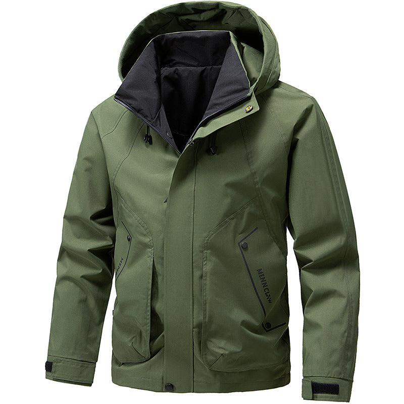 Men's long-sleeve hooded jacket with pockets