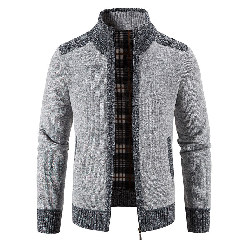 Men's long-sleeve zip jacket with pockets